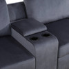 Dark Gray 6-Piece Microfiber Modular Sofa with Cup Holder Console Ottoman