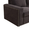 Brown 3-Piece Corduroy Modular Sofa with Double Track Arms and Nailhead Trim