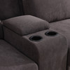 Brown 3-Piece Corduroy Modular Sofa with Double Track Arms and Nailhead Trim