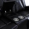 Black 3-Piece Breathable Leather Reclining Living Room Set with LED Lighting