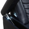 Dark Blue 6-Piece Top-Grain Leather Power Reclining Theater Seating Set with LED
