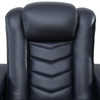 Dark Blue 6-Piece Top-Grain Leather Power Reclining Theater Seating Set with LED
