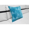 17.5-Inch Turquoise Multicolor Flannelette Square Throw Pillow with Reading Nook