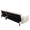 Beige 2-Piece Linen-Style Convertible Sofa Bed with Right-Facing Chaise