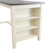 White Oak and Black MDF Counter-Height Console Table with Side Storage Shelves