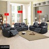 Black 3-Piece Semi-PU and PVC Reclining Living Room Set with Cup Holder Consoles