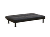 Black Faux Leather Convertible Sleeper Sofa with Adjustable Construction