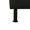 Black Faux Leather Convertible Sleeper Sofa with Adjustable Construction
