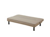 Khaki Flannel Convertible Sleeper Sofa with Adjustable Construction and Profile