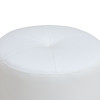 White Cat-Scratch Leather Round Stool with Padded Cushion and Resting Your Feet