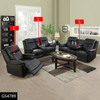 Black 3-Piece Semi-PU Synthetic Leather Reclining Living Room Set with Cup