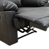 Black 3-Piece Semi-PU Synthetic Leather Reclining Living Room Set with Cup
