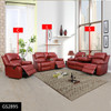 Red 3-Piece Semi-PU and PVC Reclining Living Room Set with Cup Holder Consoles