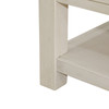 Dark Gray MDF and White Oak Storage Table with Drawers and Contrasting Wood