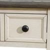 Dark Gray MDF and White Oak End Table with Drawer and Integrated Drawer Shelf