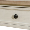 Light Brown MDF and White Oak Cocktail Table with Lower Shelf and Compact Design