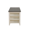 White Oak and Black MDF Counter-Height Console Table with Side Storage Shelves