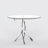 Silver Tempered Glass Dining Table