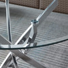 Silver Tempered Glass Dining Table