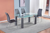 White Modern Glass Top Dining Table