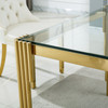 Black Gold Modern Tempered Glass Dining Table