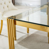 Black Gold Modern Tempered Glass Dining Table