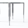 Clear Silver Glass Top Dining Table