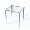 Clear Silver Glass Top Dining Table
