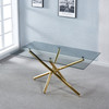 Clear Gold Glass Top Dining Table