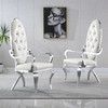 Black Gold Leatherette Dining Chair Set of 2