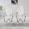 Black Gold Leatherette Dining Chair Set of 2