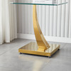 Clear Silver Tempered Glass End Table