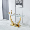 Clear Silver Tempered Glass Console Table