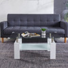 Red Tempered Glass Coffee Table with MDF Construction