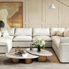 Modern Linen Blend Armless Chair Modular Sofa Section