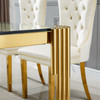 Clear Silver Modern Tempered Glass Dining Table