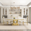 Stone-Look MDF Rectangular Dining Table