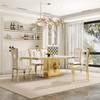 Stone-Look MDF Rectangular Dining Table