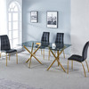 Clear Gold Glass Top Dining Table