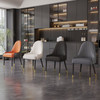 Black Leatherette Dining Chair Set of 2 with Metal Legs