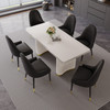 Black Leatherette Dining Chair Set of 2 with Metal Legs