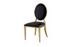 Gold White Leatherette Dining Chair Set of 2