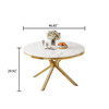 White Silver Premium Stone-Look MDF Round Dining Table