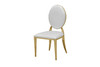 Gold Black Leatherette Dining Chair Set of 2