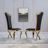 Silver White Leatherette Dining Chair Set of 2