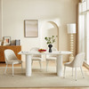 Cream Stone-Look MDF Dining Table