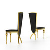 Black Gold Premium PU Upholstered Dining Chair Set of 2