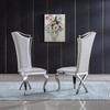 Silver Grey Leatherette Dining Chair Set of 2