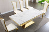 Genuine Marble Dining Table with Stainless Steel Frame