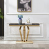 Gold Black Stone-Look MDF Console Table